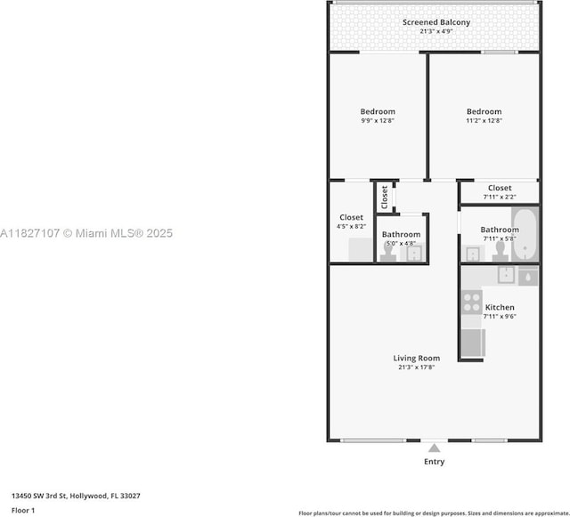 13450 SW 3rd St Unit 408D, Pembroke Pines, FL 33027 - view of floor plan / room layout