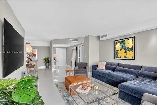 7000 Island Blvd Unit 1408, Aventura, FL 33160 - living area featuring tile patterned floors and recessed lighting