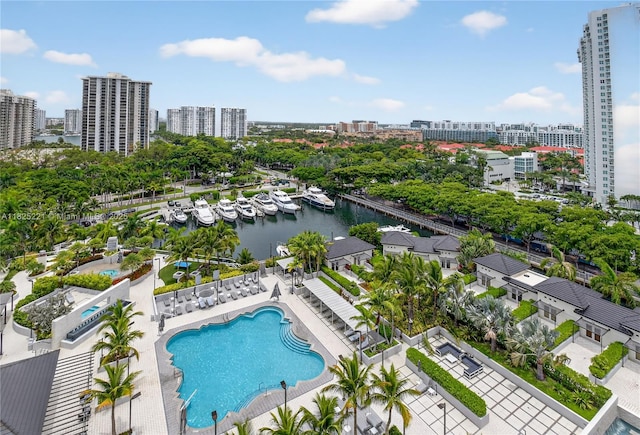 7000 Island Blvd Unit 1408, Aventura, FL 33160 - view of urban area featuring a large body of water and numerous boat docks