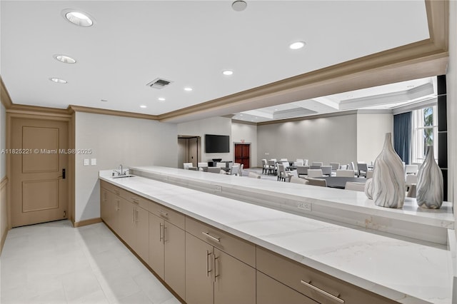 7000 Island Blvd Unit 1408, Aventura, FL 33160 - full bath featuring recessed lighting, double vanity, and ornamental molding