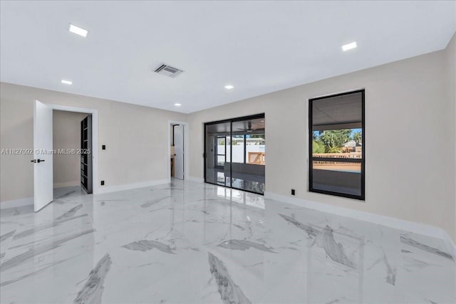 5890 SW 13th St, Plantation, FL 33317 - unfurnished room featuring marble finish floors and recessed lighting