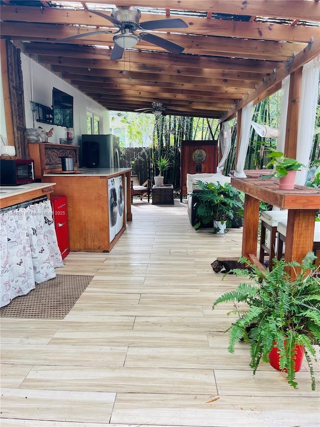 759 NE 87th St, Miami, FL 33138 - deck featuring a ceiling fan and independent washer and dryer