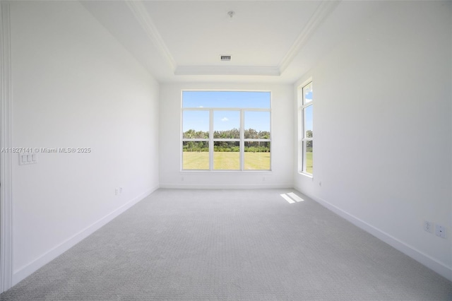 20161 SE Bridgewater Dr, Jupiter, FL 33458 - carpeted spare room featuring crown molding, healthy amount of natural light, and a tray ceiling