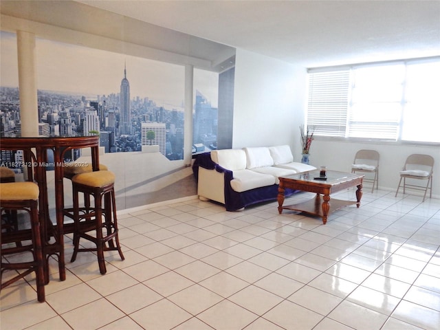 1301 NE Miami Gardens Dr Unit 621W, Miami, FL 33179 - living room with a view of skyline and light tile patterned flooring