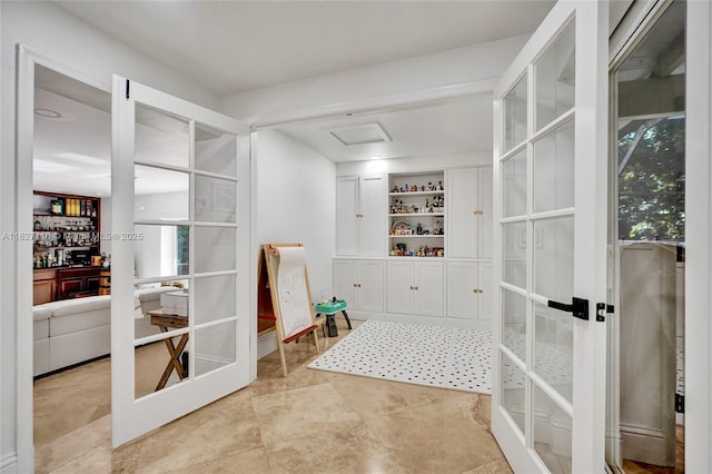 6731 SW 138th St, Palmetto Bay, FL 33158 - interior space featuring french doors and built in shelves