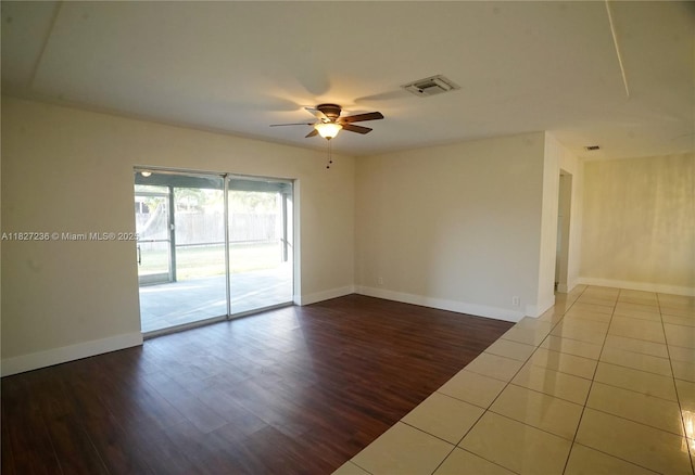 7985 NW 1st St, Margate, FL 33063 - unfurnished room featuring a ceiling fan and dark wood-type flooring