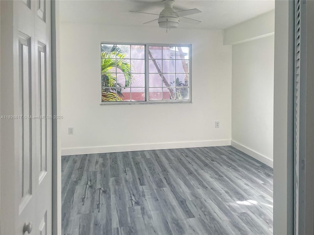 2009 SE 10th Ave Unit 318, Fort Lauderdale, FL 33316 - empty room with a ceiling fan and wood finished floors