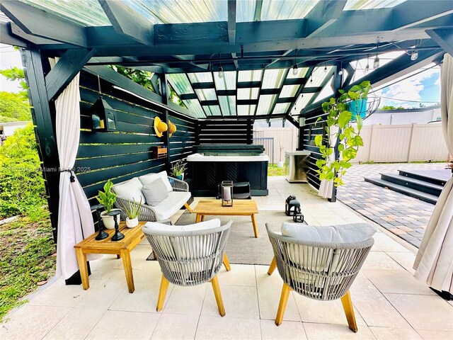 305 SW 24th Ave, Fort Lauderdale, FL 33312 - view of patio / terrace with a hot tub and an outdoor hangout area