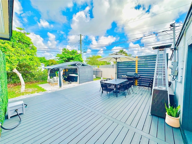 305 SW 24th Ave, Fort Lauderdale, FL 33312 - deck with outdoor dining area, grilling area, and a gazebo