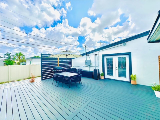 305 SW 24th Ave, Fort Lauderdale, FL 33312 - wooden deck featuring french doors and outdoor dining space