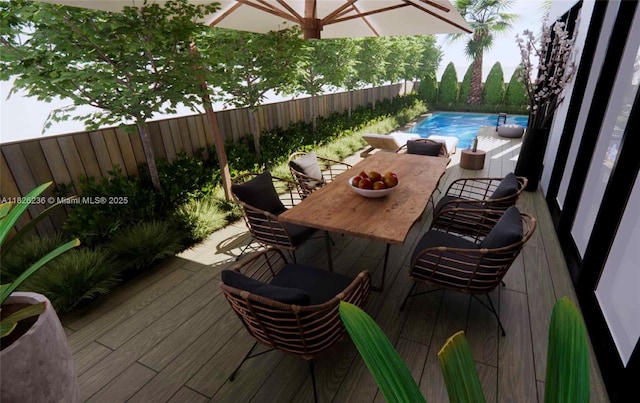 272 NW 59th St Tha, Unit Tha, Miami, FL 33127 - wooden deck featuring a fenced backyard and outdoor dining space