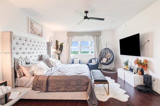 14951 Royal Oaks Ln Unit 908, North Miami, FL 33181 - bedroom featuring wood finished floors and ceiling fan