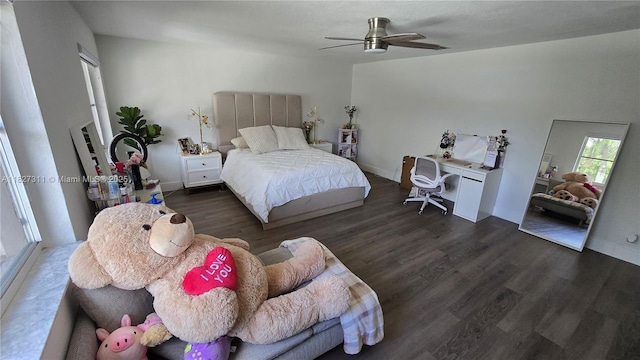 1425 Crossbill Ct, Weston, FL 33327 - bedroom featuring wood finished floors, an office area, and ceiling fan