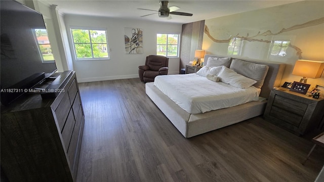 1425 Crossbill Ct, Weston, FL 33327 - bedroom featuring dark wood-type flooring and a ceiling fan