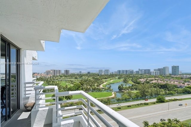 3300 NE 192nd St Unit 1707, Aventura, FL 33180 - balcony with a view of skyline and a water view