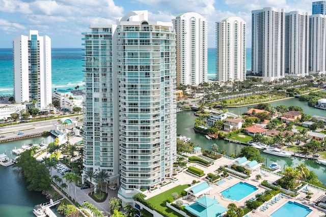 16400 Collins Ave Unit 1845, Sunny Isles Beach, FL 33160 - view of urban area featuring a nearby body of water and a pool area
