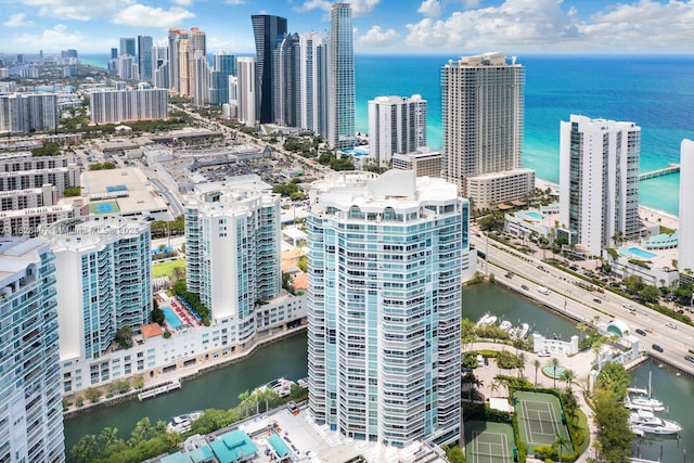 16400 Collins Ave Unit 1845, Sunny Isles Beach, FL 33160 - bird's eye view of skyline and a large body of water