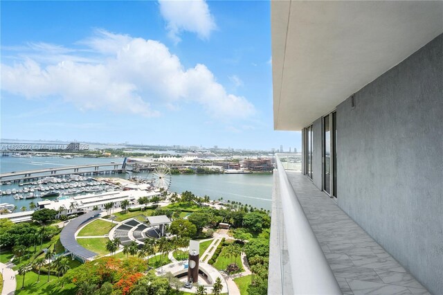 50 Biscayne Blvd Unit 3002, Miami, FL 33132 - balcony featuring a water view and view of marina