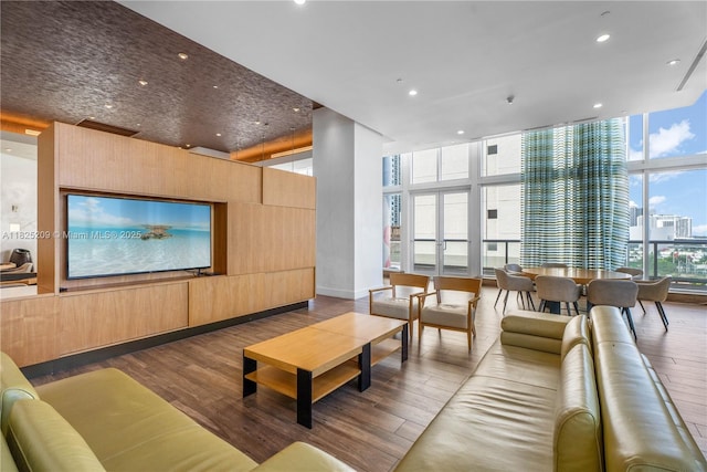 50 Biscayne Blvd Unit 3002, Miami, FL 33132 - common area with expansive windows, recessed lighting, and a high ceiling