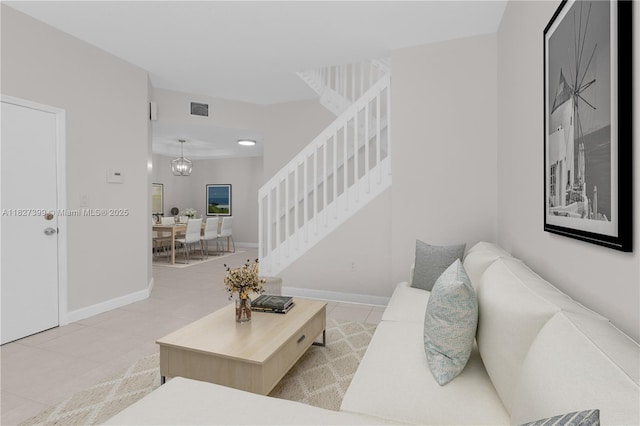 8122 SW 119th Ct Unit 8122, Miami, FL 33183 - living area featuring stairs and light tile patterned floors