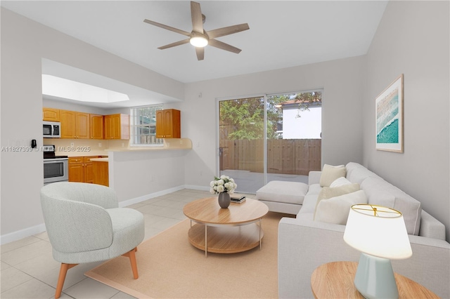 8122 SW 119th Ct Unit 8122, Miami, FL 33183 - living room featuring ceiling fan and light tile patterned flooring