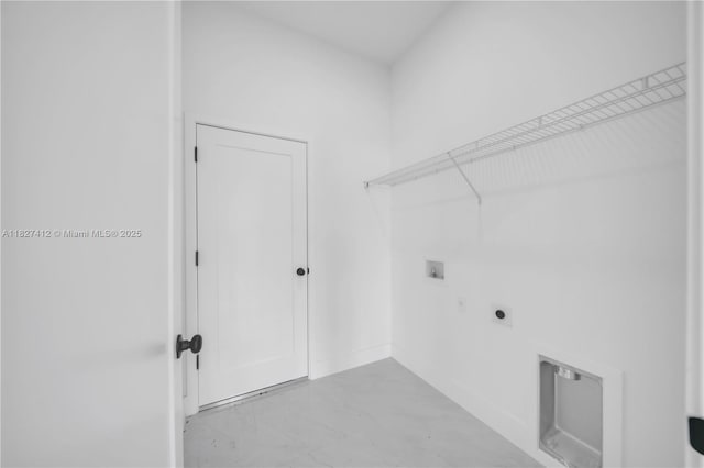 643 Knapp St, Lehigh Acres, FL 33974 - laundry room with hookup for an electric dryer, washer hookup, and light marble finish floors
