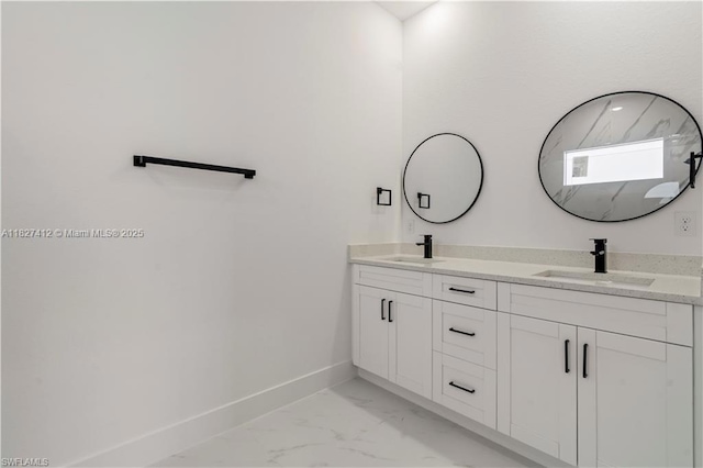 643 Knapp St, Lehigh Acres, FL 33974 - bathroom with double vanity and marble finish floors