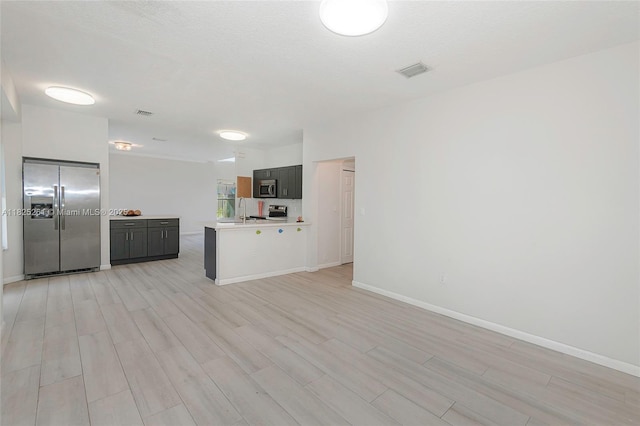 315 W Cypress Cove Cir, Davie, FL 33325 - unfurnished living room featuring light wood-style flooring and a sink