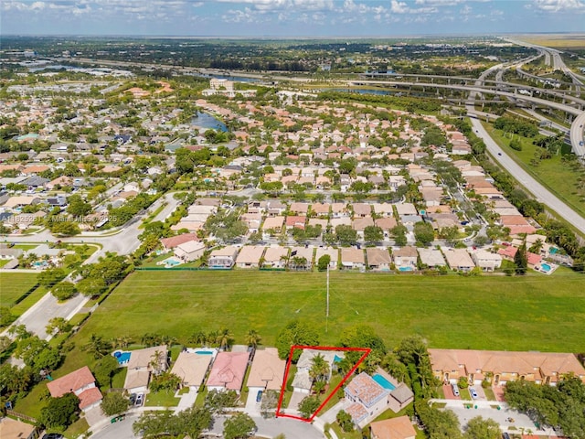 315 W Cypress Cove Cir, Davie, FL 33325 - aerial view of residential area featuring property parcel outlined and a large body of water