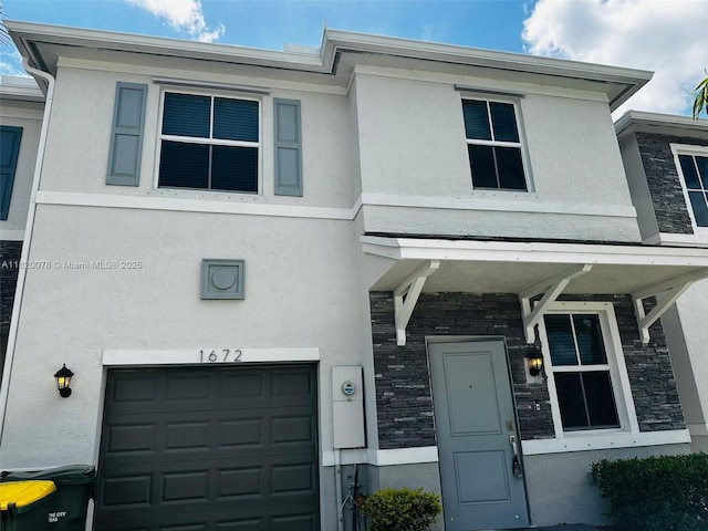 1672 SE 8th Ave, Homestead, FL 33034 - view of front facade with stone siding and stucco siding