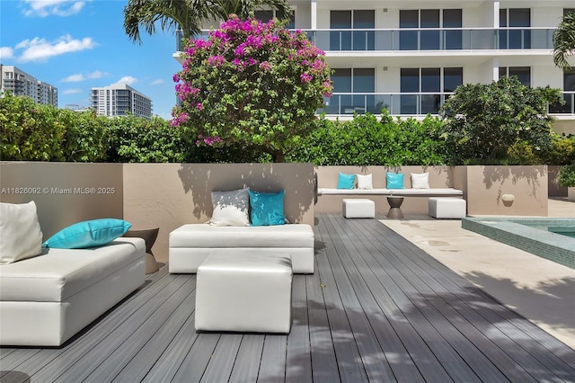 600 NE 27th St Unit 1105, Miami, FL 33137 - wooden deck featuring outdoor lounge area