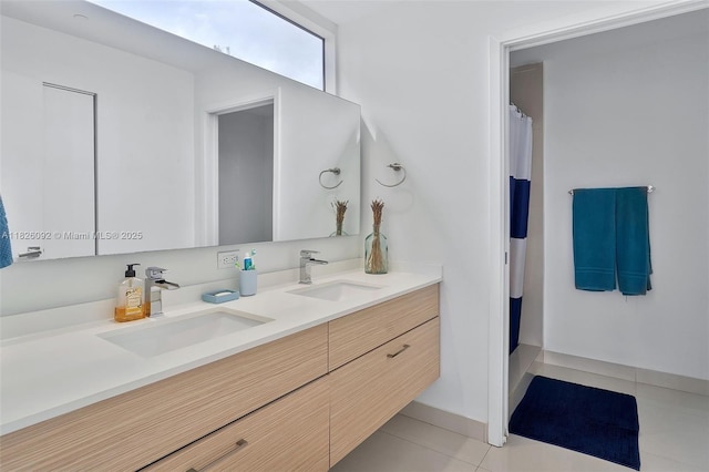 600 NE 27th St Unit 1105, Miami, FL 33137 - bathroom with double vanity and tile patterned flooring