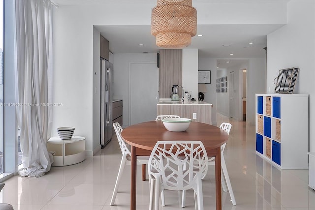 600 NE 27th St Unit 1105, Miami, FL 33137 - dining space featuring light tile patterned flooring and recessed lighting