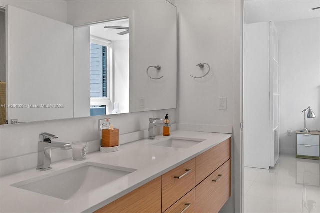 600 NE 27th St Unit 1105, Miami, FL 33137 - full bath with double vanity and tile patterned floors