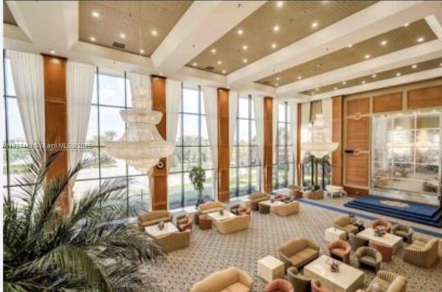 901 SW 128th Ter Unit 205A, Pembroke Pines, FL 33027 - lobby with a wall of windows and recessed lighting