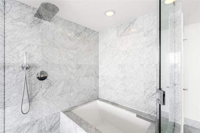 3131 NE 7th Ave Unit 2705, Miami, FL 33137 - full bath featuring a marble finish shower and a bath