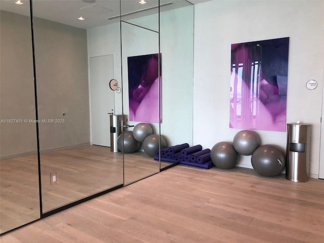 3131 NE 7th Ave Unit 2705, Miami, FL 33137 - workout area with wood finished floors