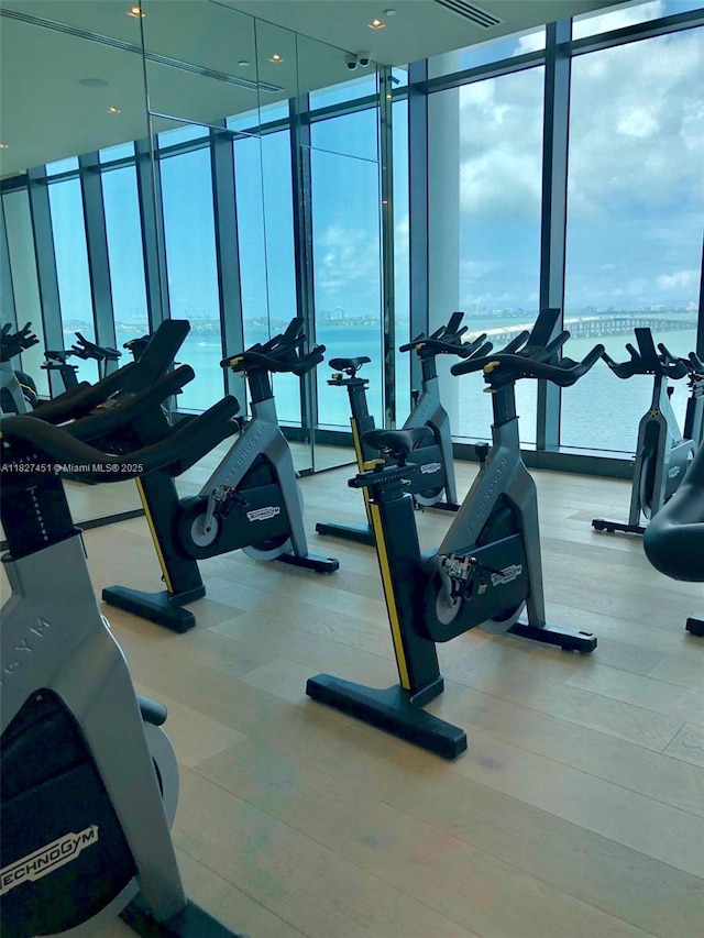 3131 NE 7th Ave Unit 2705, Miami, FL 33137 - gym featuring floor to ceiling windows and plenty of natural light