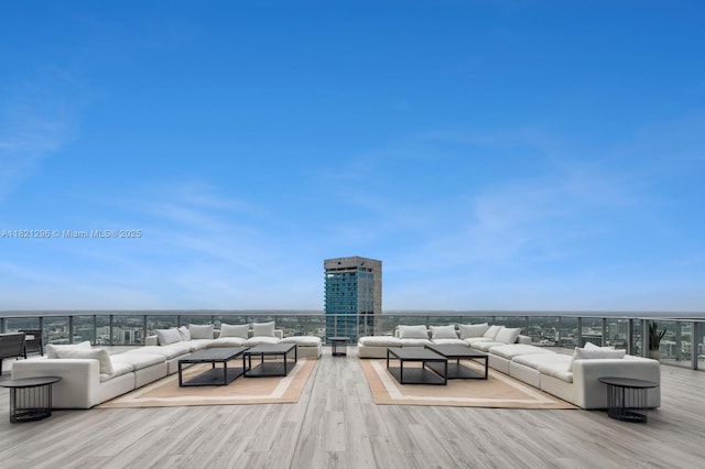 851 NE 1st Ave Unit 5202, Miami, FL 33132 - wooden deck with an outdoor living space