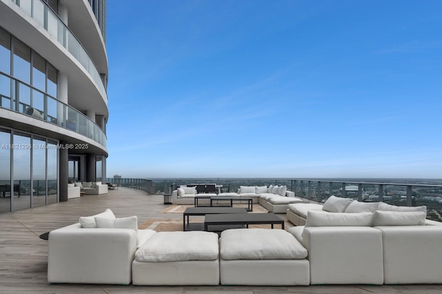 851 NE 1st Ave Unit 5202, Miami, FL 33132 - view of patio / terrace featuring an outdoor hangout area