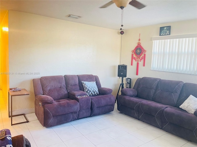 1905 NW 155th St, Miami Gardens, FL 33054 - living area featuring a ceiling fan and light tile patterned floors