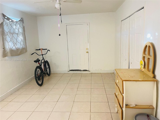 1905 NW 155th St, Miami Gardens, FL 33054 - entrance foyer with ceiling fan and light tile patterned floors
