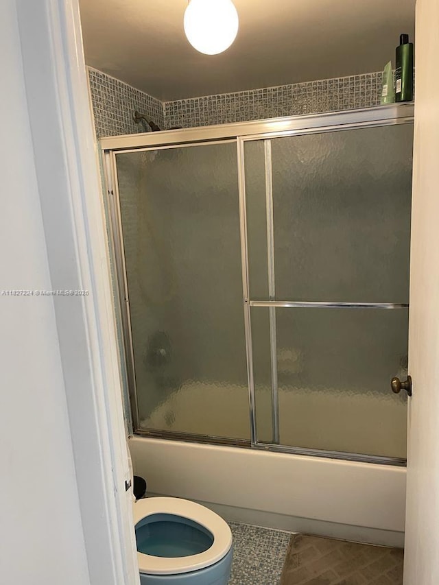 18071 Biscayne Blvd Unit 802, Aventura, FL 33160 - full bathroom with toilet and shower / bath combination with glass door