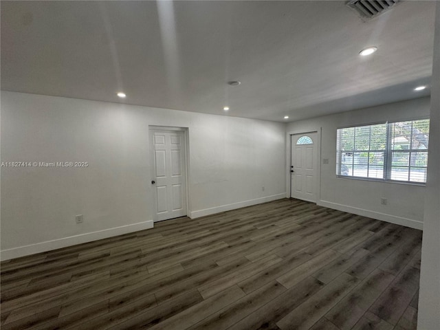1657 SW 44th Ave, Fort Lauderdale, FL 33317 - entrance foyer with dark wood-type flooring and recessed lighting