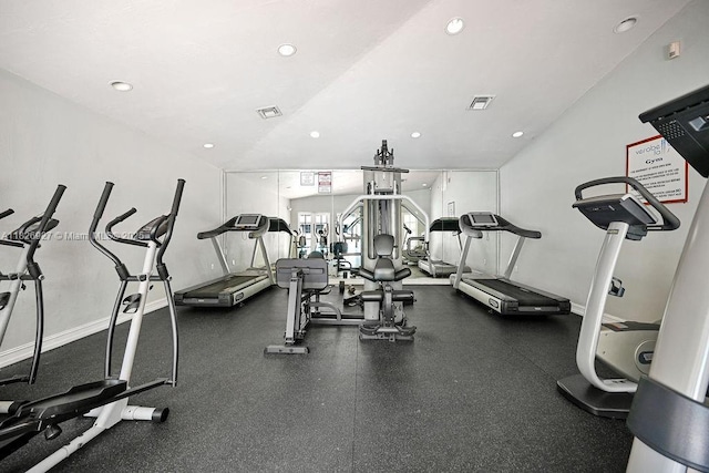 8365 SW 152nd Ave Unit C-201, Miami, FL 33193 - exercise room featuring recessed lighting