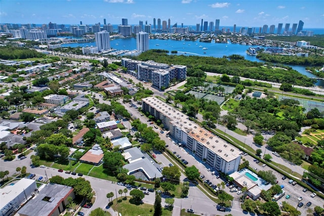 16851 NE 23rd Ave Unit A619, North Miami Beach, FL 33160 - drone / aerial view of city skyline and a large body of water