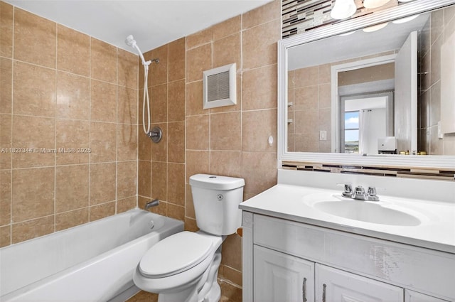 16851 NE 23rd Ave Unit A619, North Miami Beach, FL 33160 - full bathroom featuring tile walls,  shower combination, and vanity