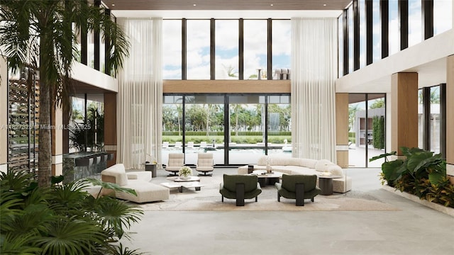 16825 Berkshire Ct, Southwest Ranches, FL 33331 - lobby with a towering ceiling and floor to ceiling windows