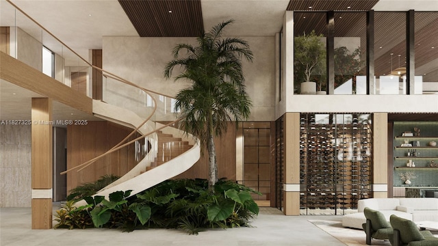 16825 Berkshire Ct, Southwest Ranches, FL 33331 - common area featuring a high ceiling and stairway