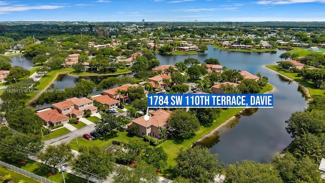 1784 SW 110th Ter, Davie, FL 33324 - aerial perspective of suburban area featuring a large body of water